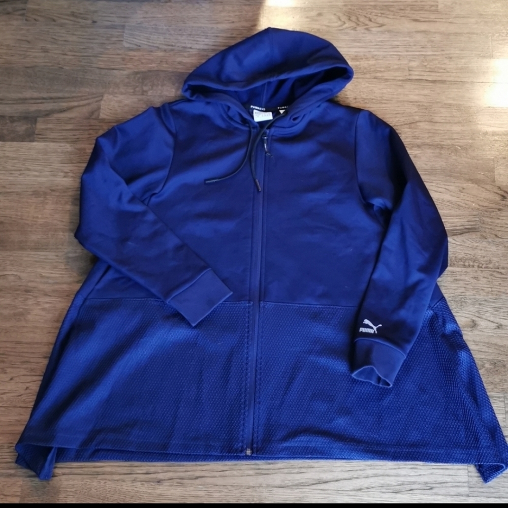 Puma Evo Drappy Hoodie Navy Blue Small